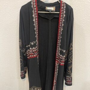 Long embroidery cardigan boho